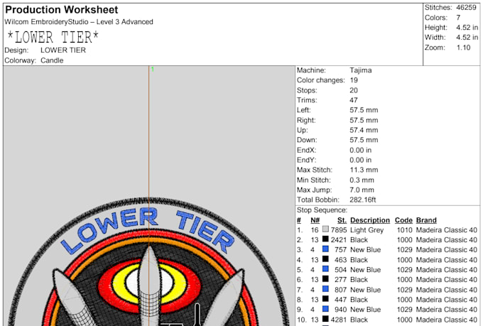 do professional embroidery digitizing to dst pes exp in 1hr